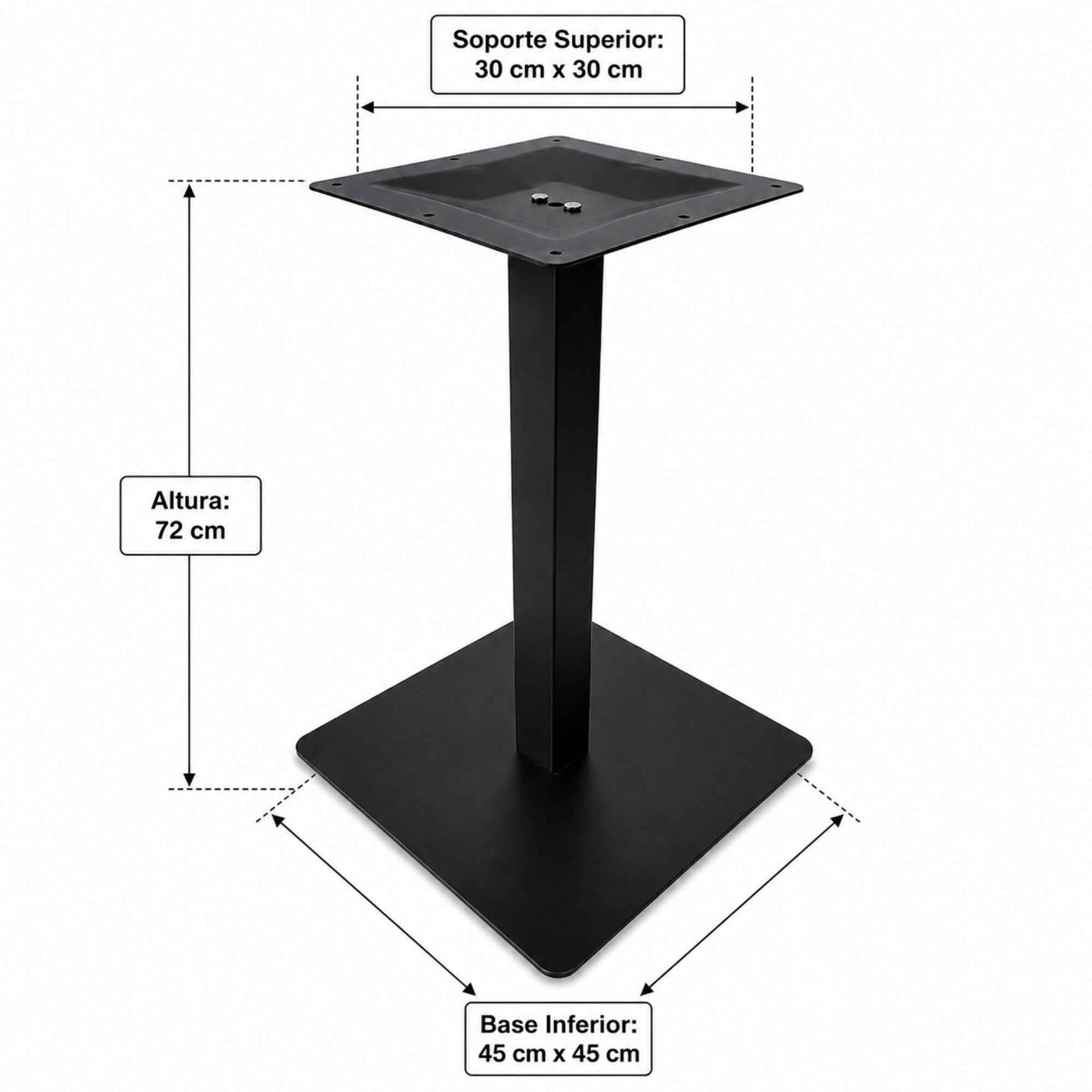 Estructura Metálica Para Mesa Con Base Cuadrada Plana