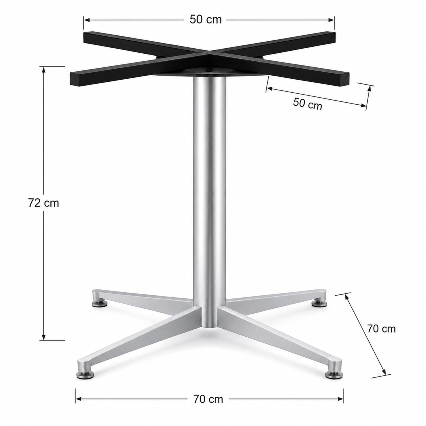 Estructura Metálica Cromada Para Mesa Base En X