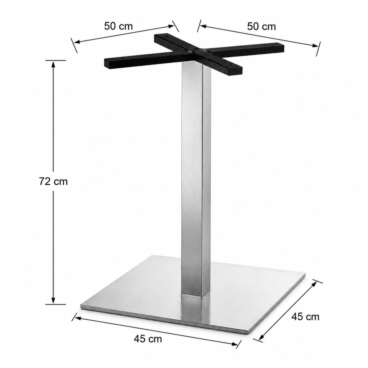Estructura Metálica Cromada Para Mesa Base Cuadrada
