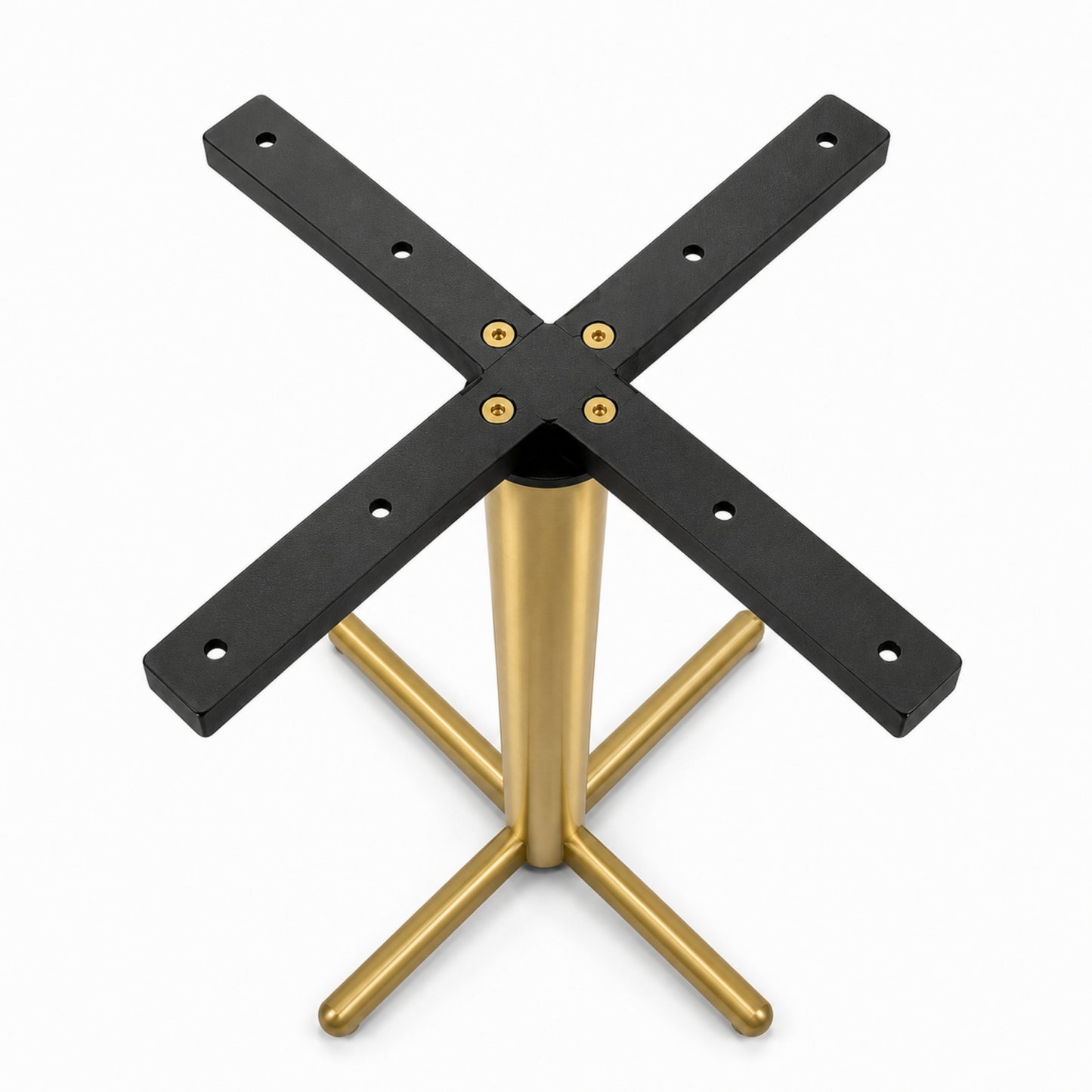 Estructura Metálica Para Mesa Base En X Color Oro Cepillado