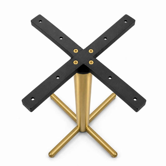 Estructura Metálica Para Mesa Base En X Color Oro Cepillado