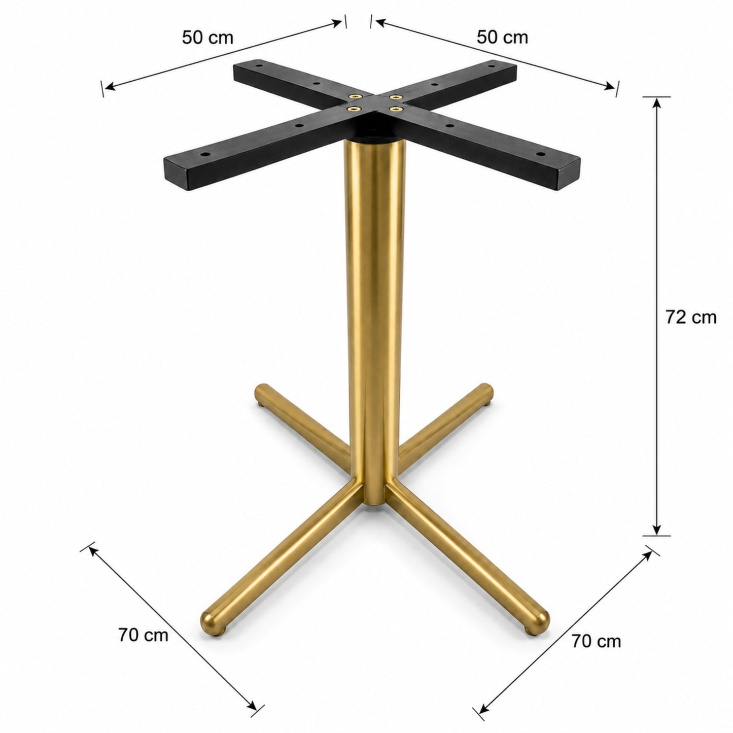 Estructura Metálica Para Mesa Base En X Color Oro Cepillado