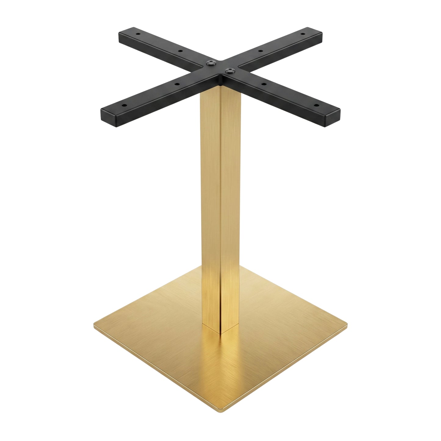 Estructura Metálica De Mesa Base Cuadrada Color Oro Champan