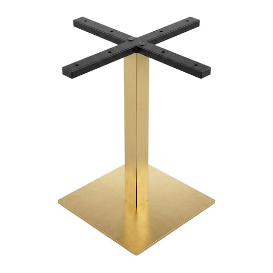 Estructura Metálica De Mesa Base Cuadrada Color Oro Champan