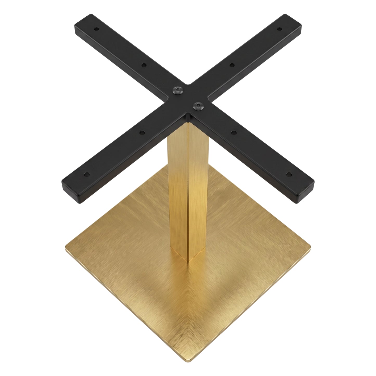 Estructura Metálica De Mesa Base Cuadrada Color Oro Champan
