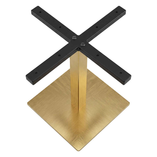 Estructura Metálica De Mesa Base Cuadrada Color Oro Champan