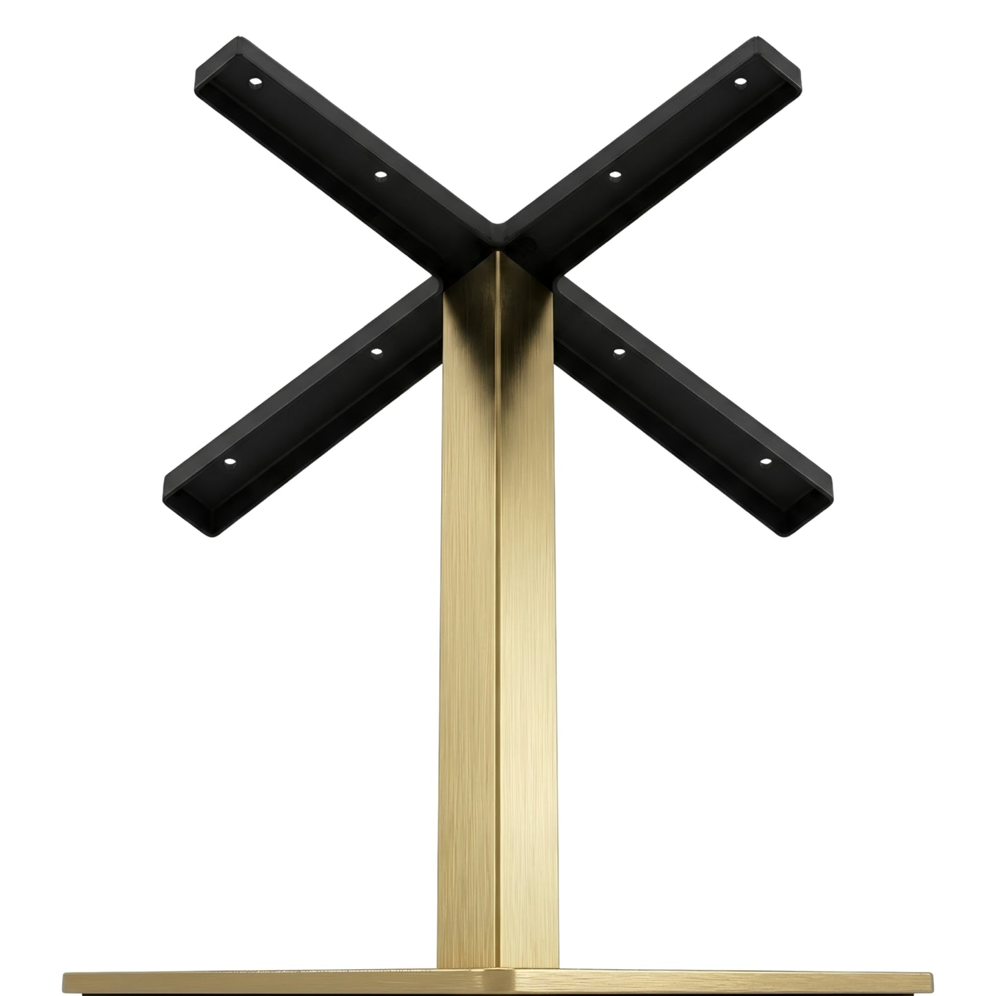 Estructura Metálica De Mesa Base Cuadrada Color Oro Champan