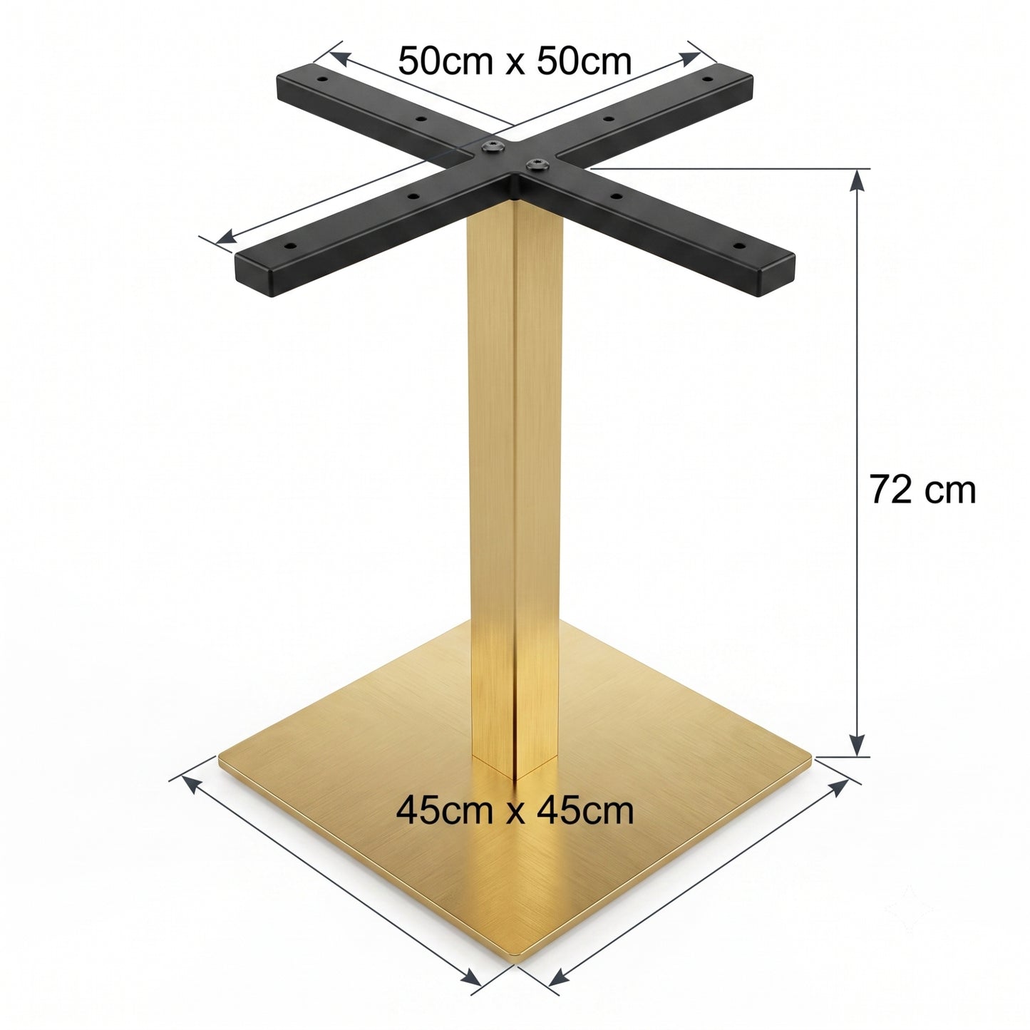Estructura Metálica De Mesa Base Cuadrada Color Oro Champan