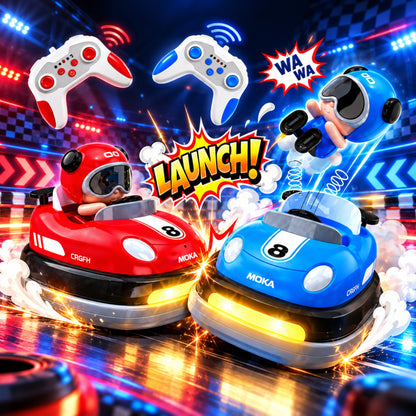 Set De 2 Carros Chocones Bumper Cars A Control Remoto Con Expulsión De Piloto