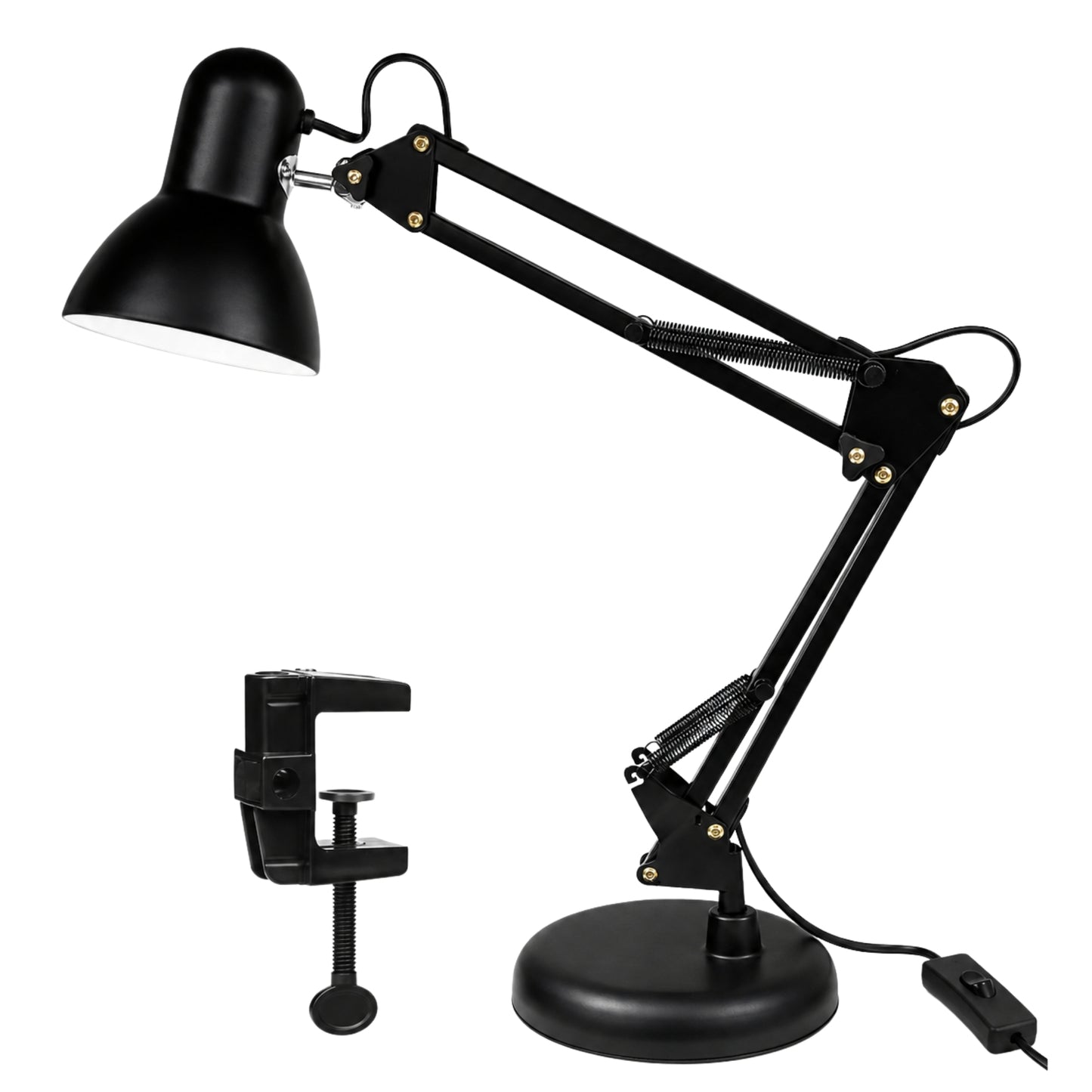 Lampara Metálica De Mesa Con Brazo Flexible Y Ajustable