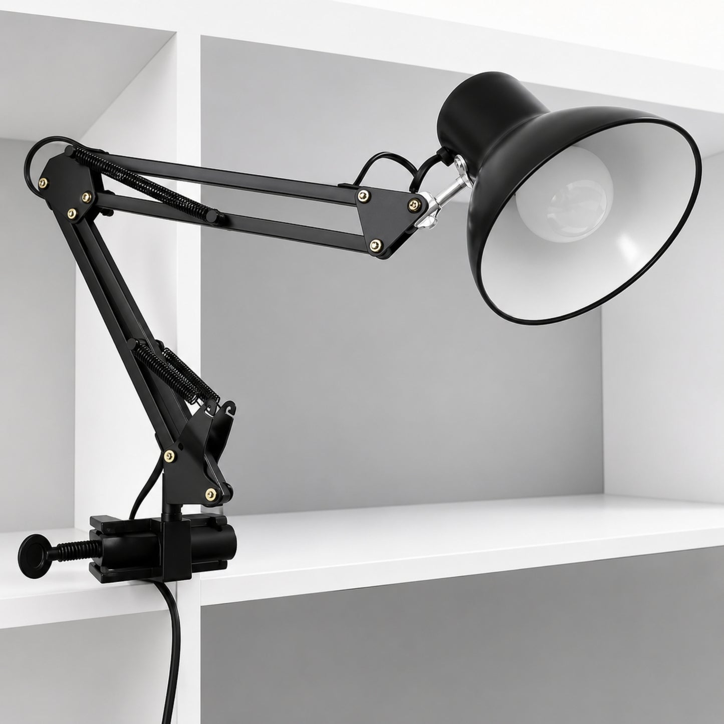 Lampara Metálica De Mesa Con Brazo Flexible Y Ajustable