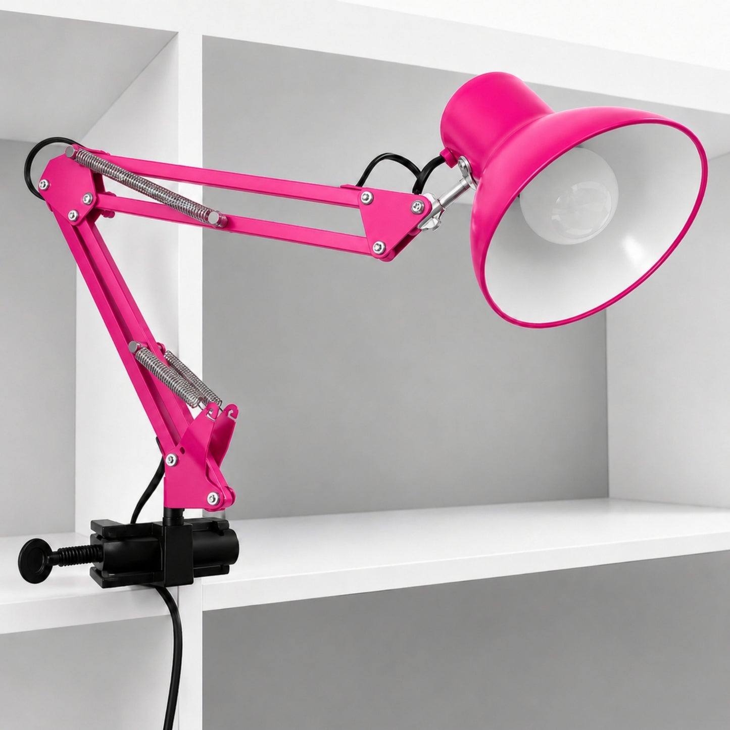 Lampara Metálica De Mesa Con Brazo Flexible Y Ajustable
