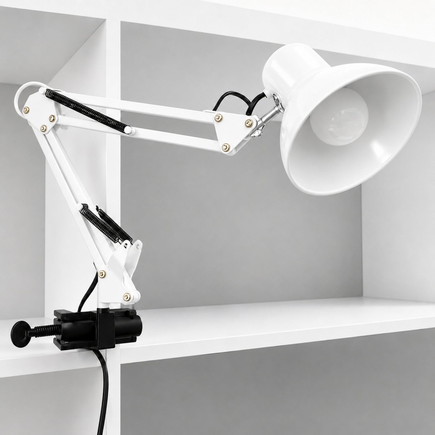 Lampara Metálica De Mesa Con Brazo Flexible Y Ajustable