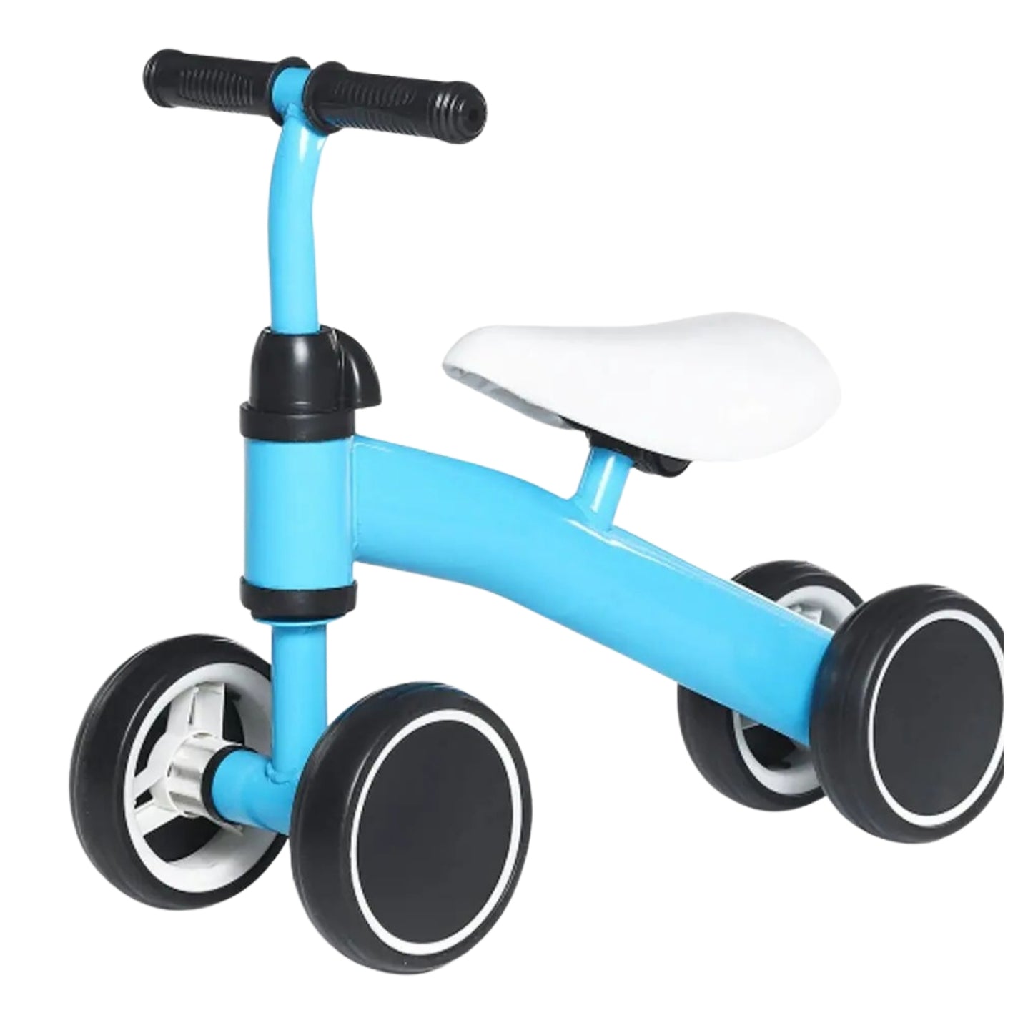 Triciclo de impulso azul de 4 ruedas para paseo, equilibrio y diversión infantil
