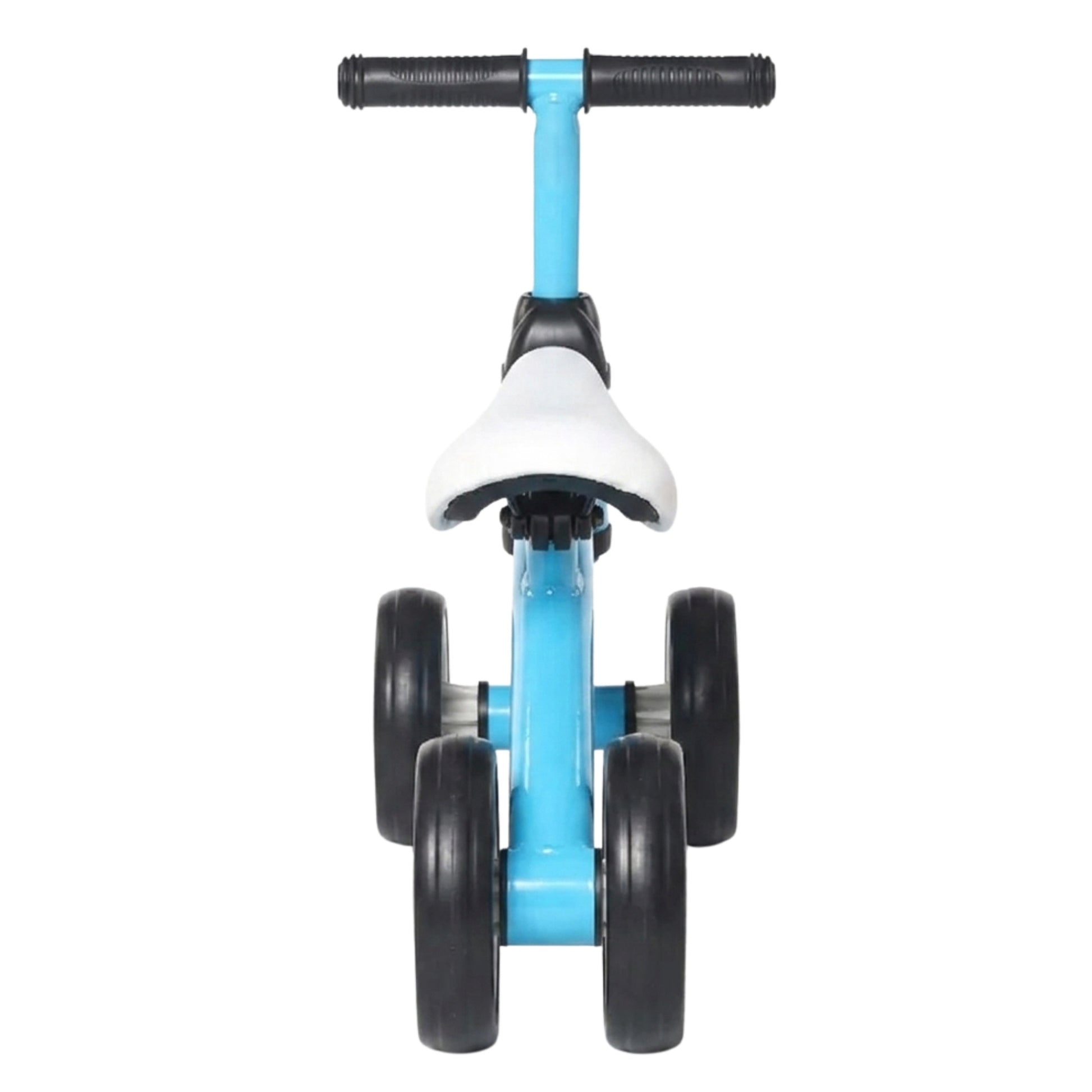 Triciclo infantil azul sin pedales con diseño estable para niños pequeños