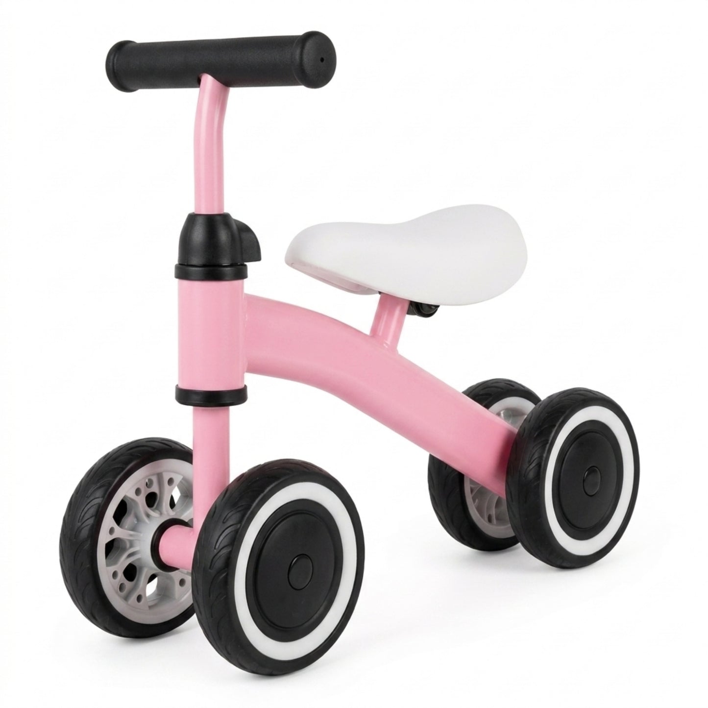 Triciclo de impulso rosado para niñas y niños, ideal para aprender equilibrio