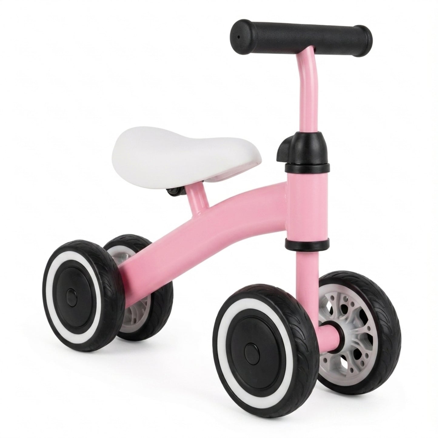 Triciclo de impulso rosado de 4 ruedas sin pedales para niños pequeños