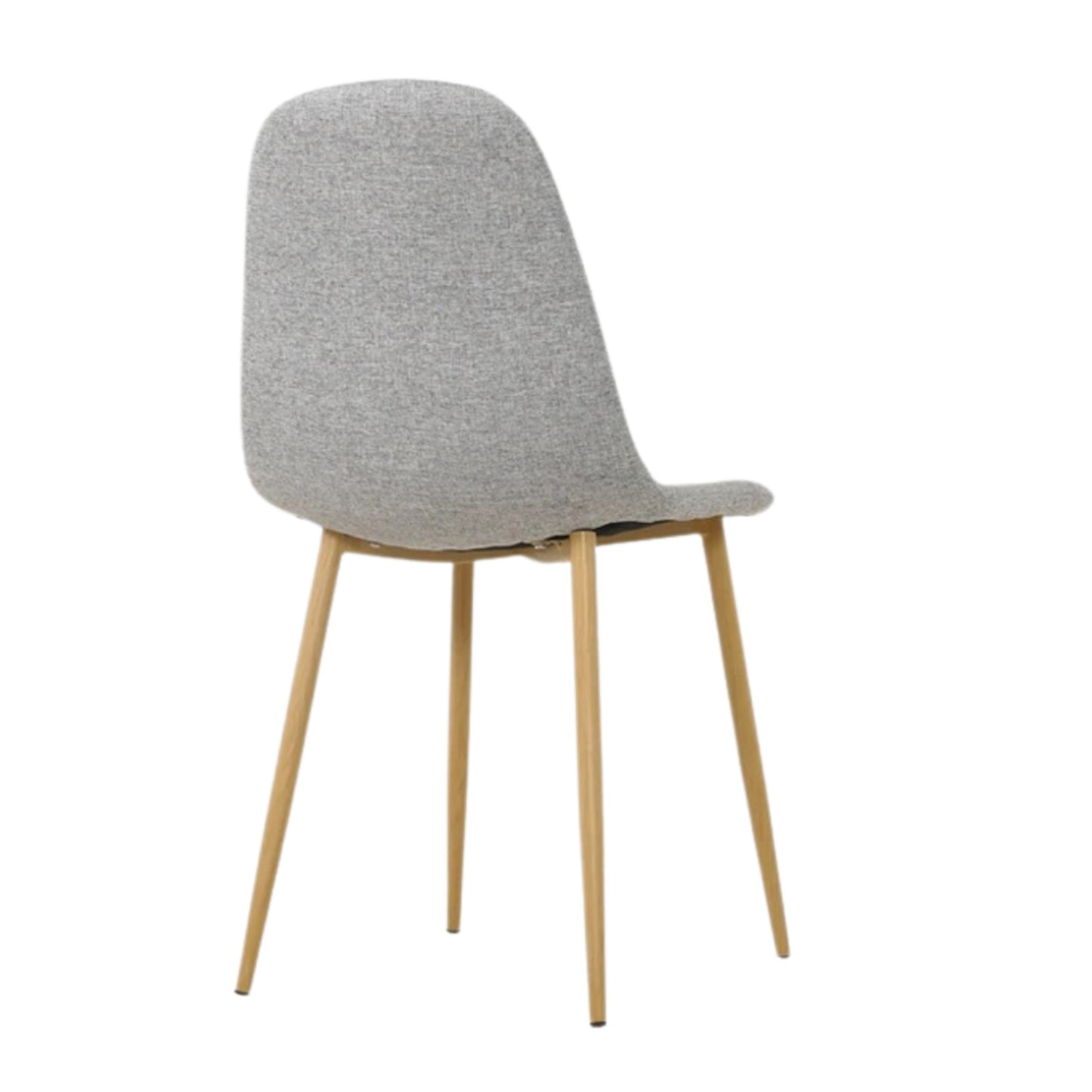 Silla Domi gris con respaldo curvo y patas metálicas para comedor