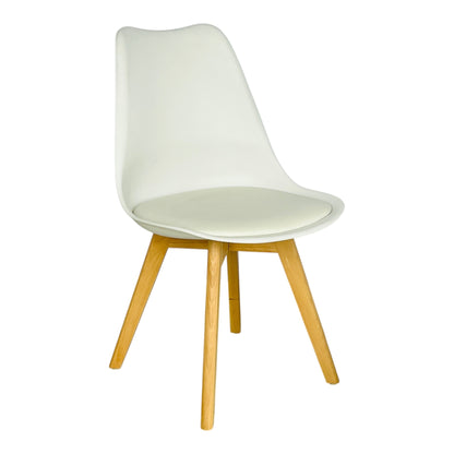 Silla Emma verde clara de diseño premium para cafetería o comedor