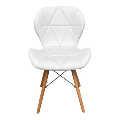 Silla de diseño Mariposa blanca con patas de madera para espacios modernos