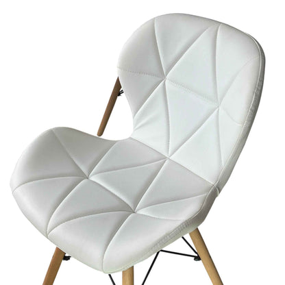 Silla de diseño Mariposa gris clara con patas de madera para comedor
