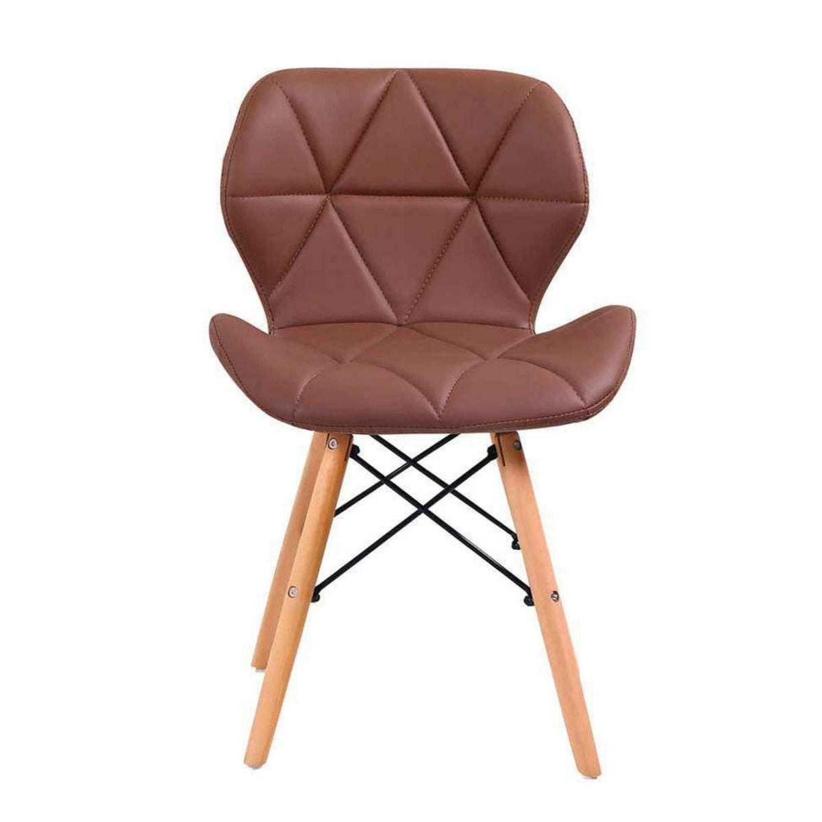 Silla de diseño Mariposa color café con patas de madera para comedor
