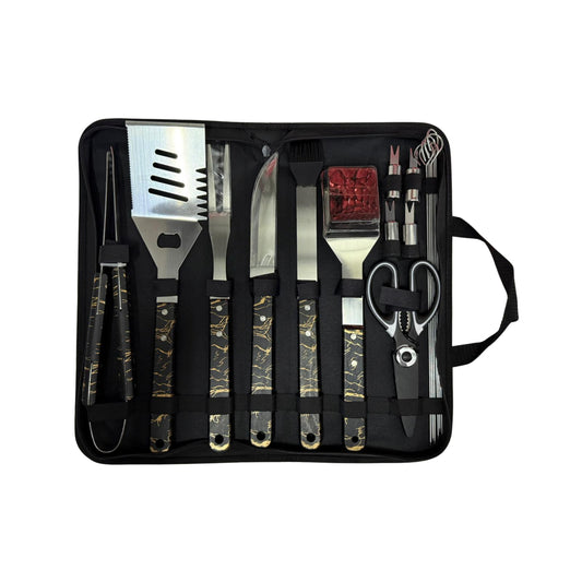 Set Premium de Herramientas para Barbacoa, 10 Piezas con Estuche Portátil