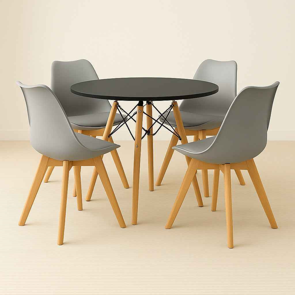Comedor Moderno 4 Puestos Tipo Eames + Silla Emma Premium