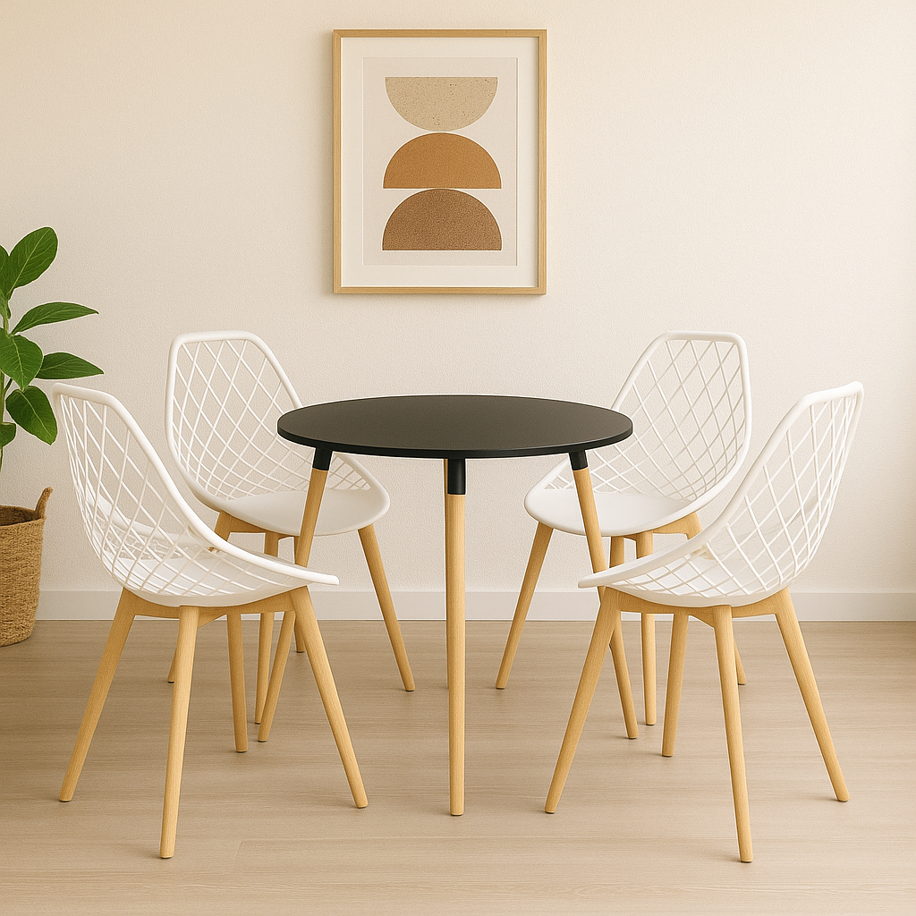 Juego de comedor redondo con sillas Turia para apartamento y cocina