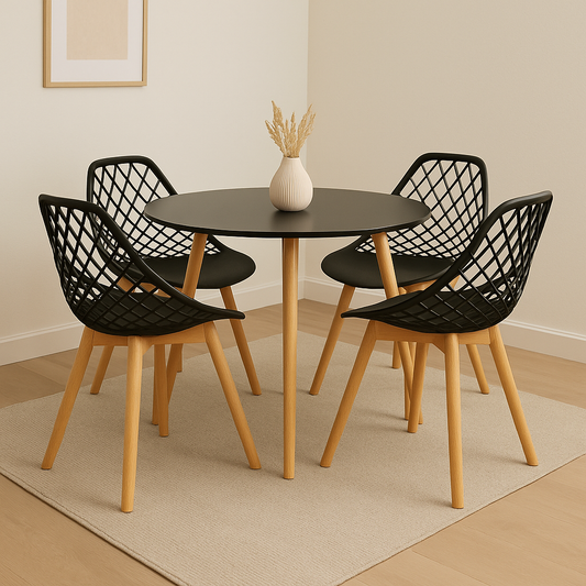 Combo Comedor de Mesa Emma Redonda 3 Patas - Con silla Turia