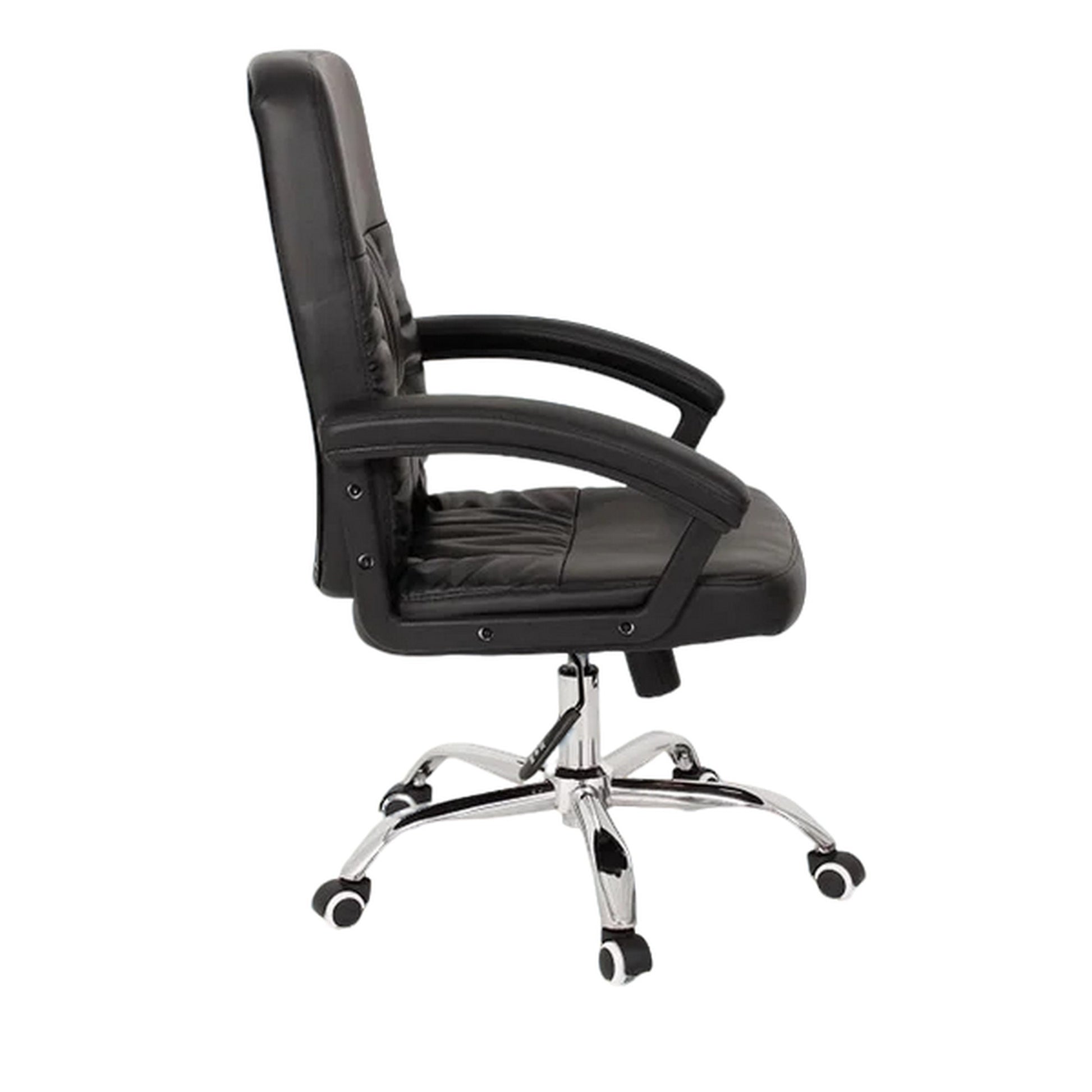 Silla de oficina en cuero PU con base giratoria para trabajo diario