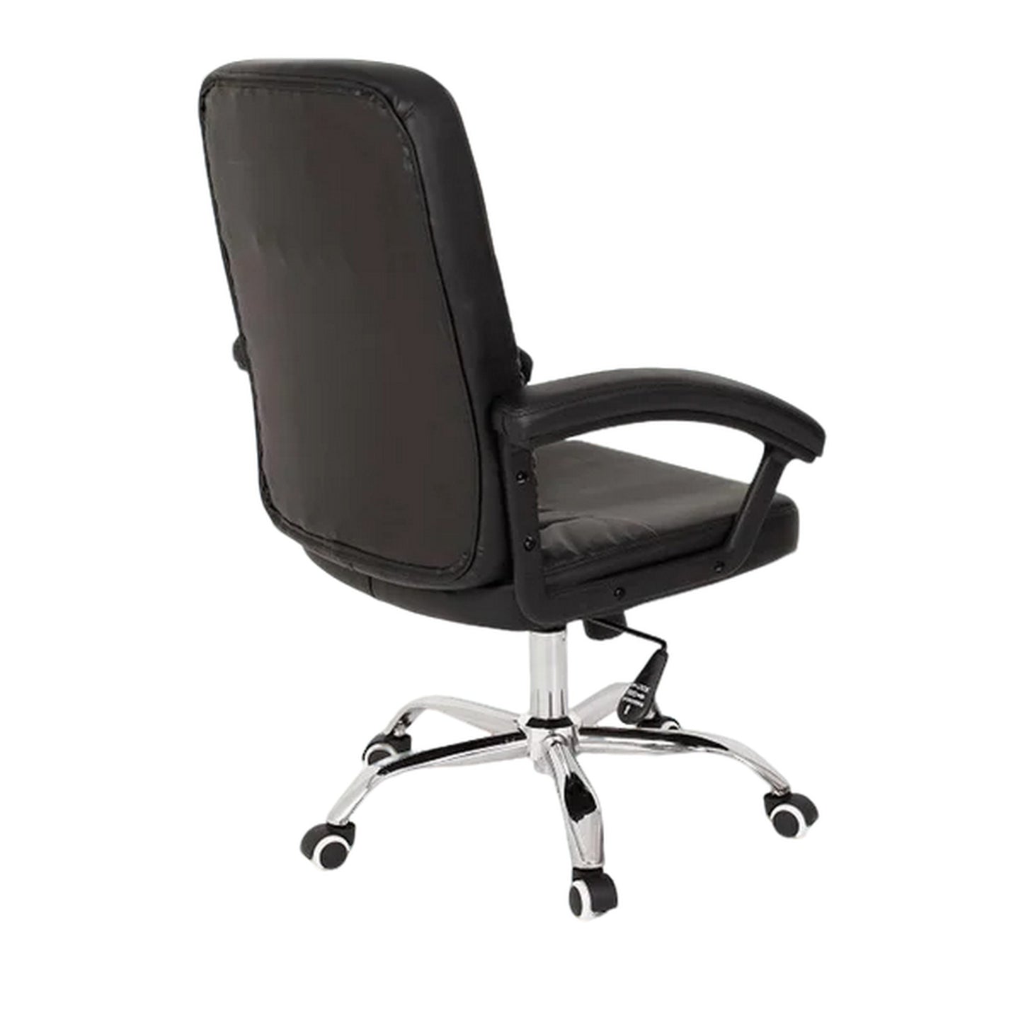 Silla escritorio negra en cuero PU para estudio, oficina y espacios laborales