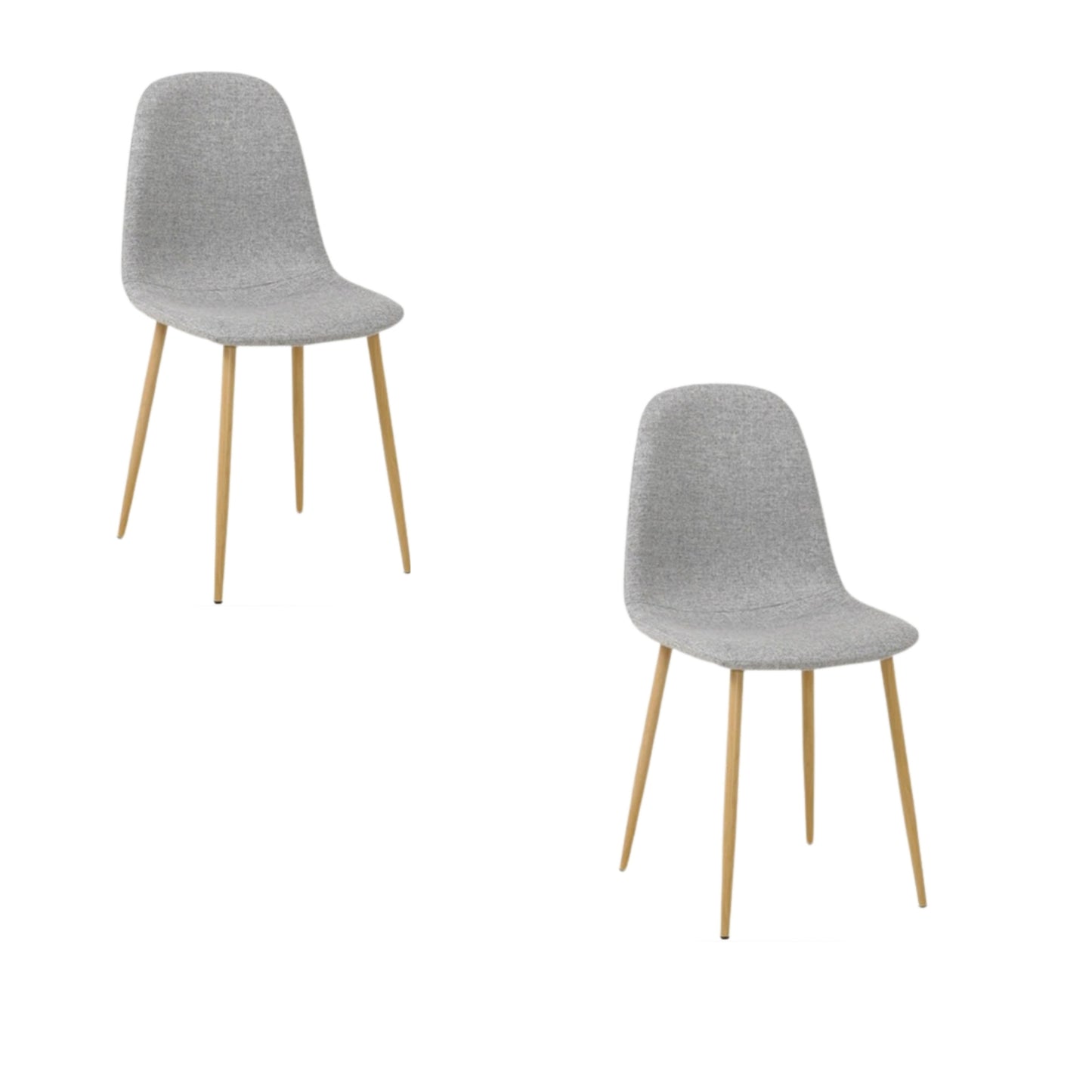 Set de sillas Domi grises con patas metálicas para comedor o restaurante