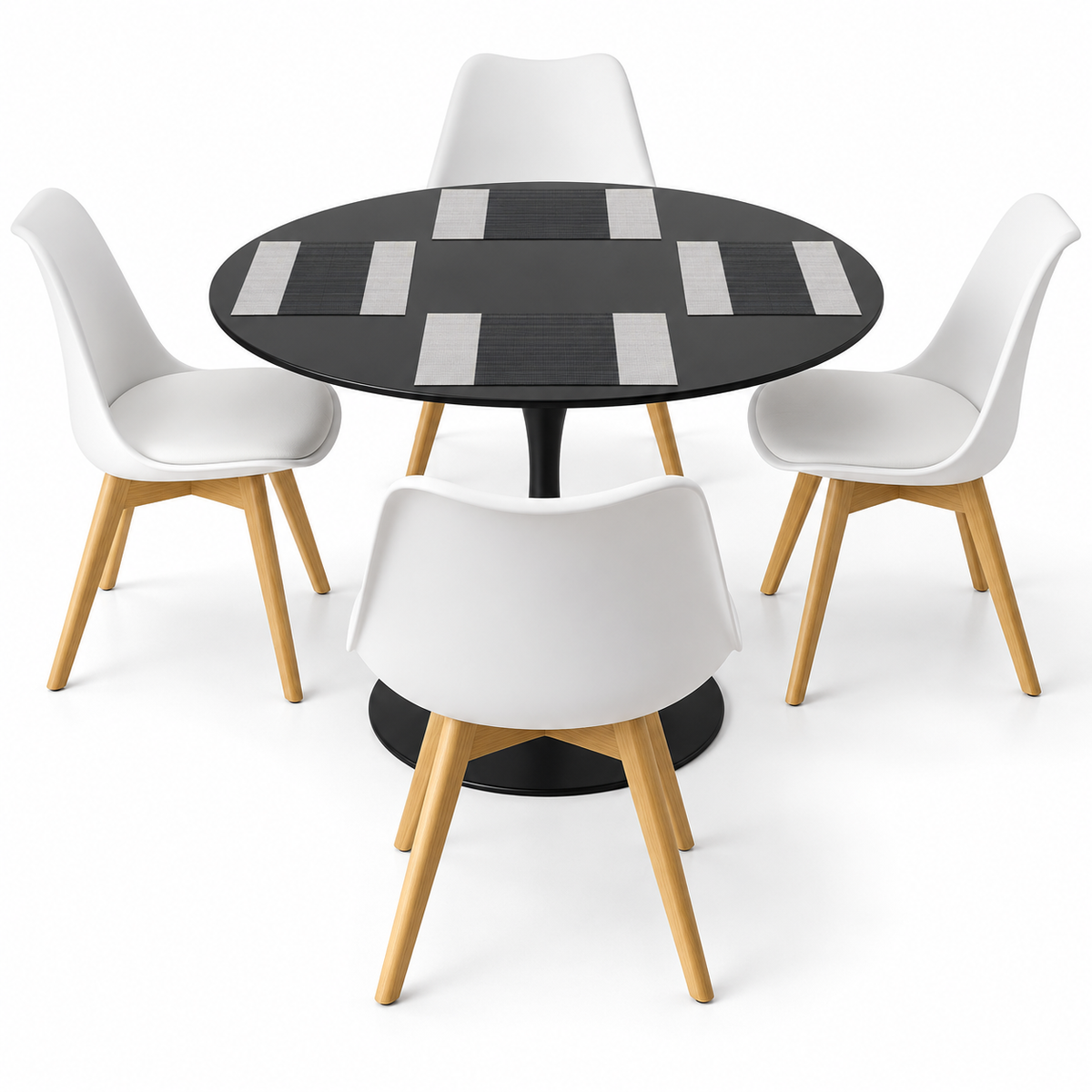 Comedor Sonic Negro de 4 Puestos con Sillas Emma Estándar e Individuales Gratis
