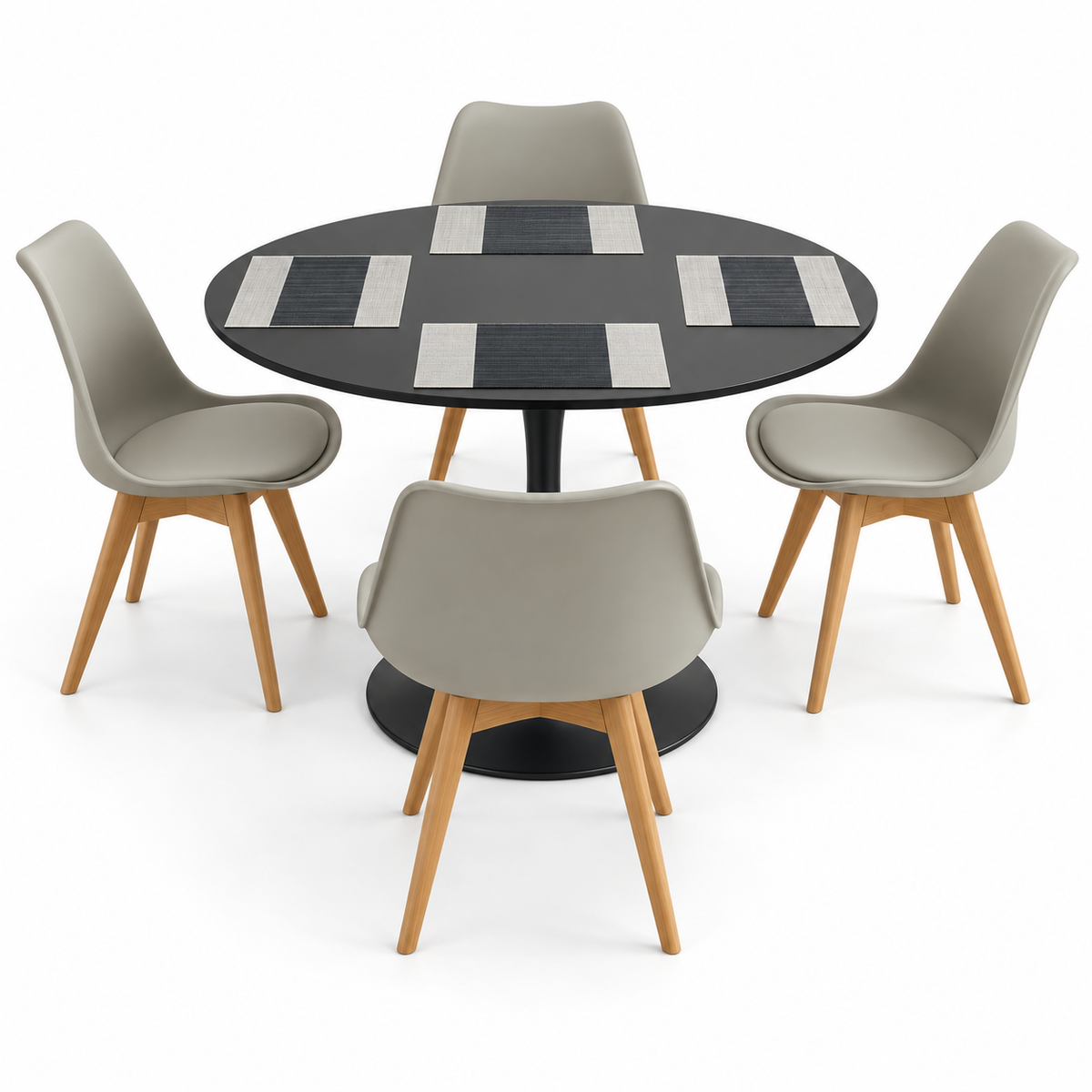 Comedor Sonic Negro de 4 Puestos con Sillas Emma Estándar e Individuales Gratis