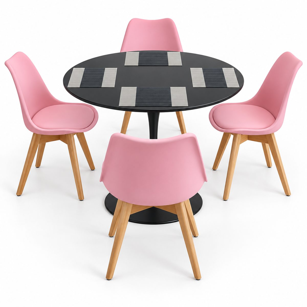 Comedor Sonic Negro de 4 Puestos con Sillas Emma Estándar e Individuales Gratis