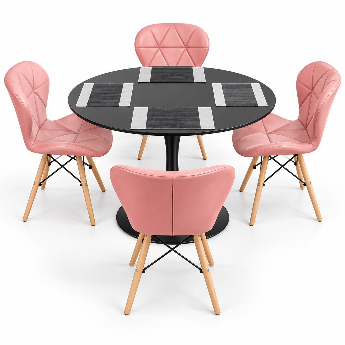 Comedor Sonic Negro de 4 Puestos con Sillas Mariposa Estándar e Individuales Gratis
