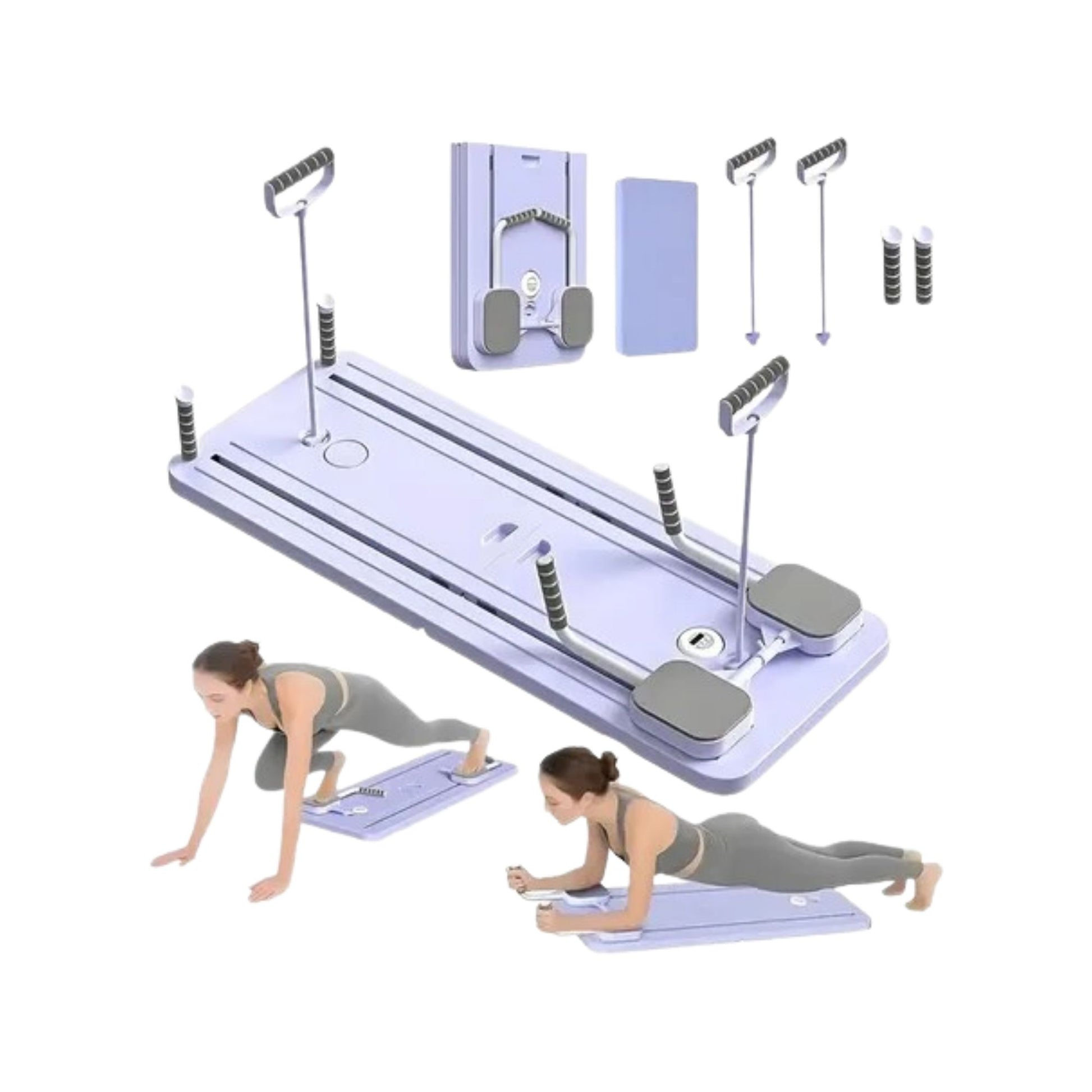 Tabla de pilates plegable para rutina fitness, estiramiento y entrenamiento en casa