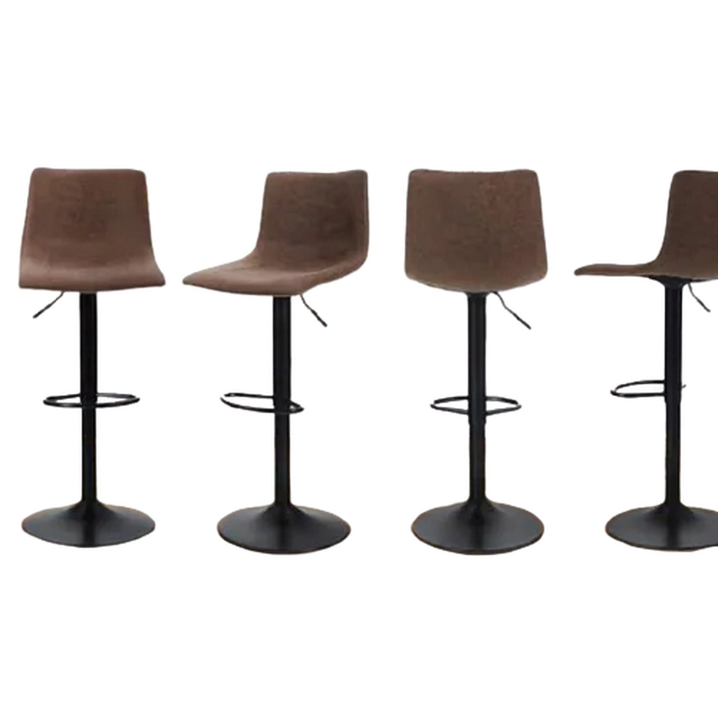 Silla Butaco Barra Tapizado En Cuero Tex Café