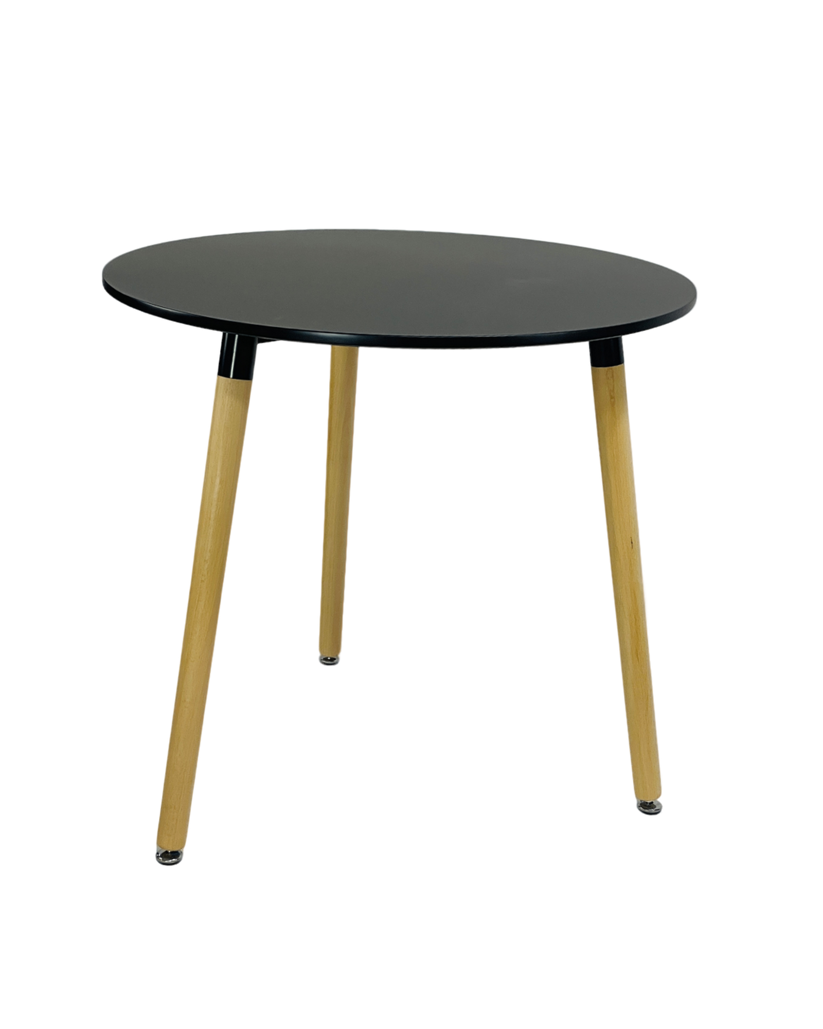 Mesa redonda Eames negra de 80 cm con 3 patas para comedor, hogar o negocio