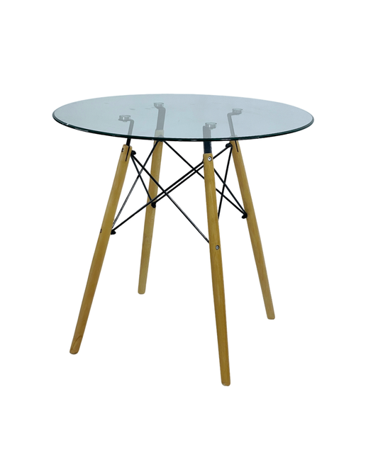 MESA REDONDA EAMES DE CRISTAL 80CM