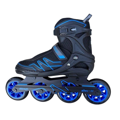 Patines semiprofesionales Chicago azules con bota dura para patinaje en línea