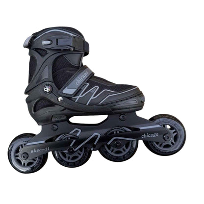 Patines Chicago negros semiprofesionales de bota dura para patinaje en línea