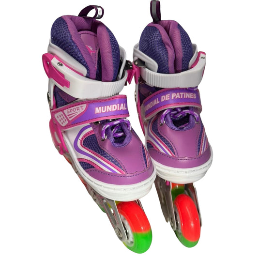 Patines Llantas Arcoiris Morado S Infantil