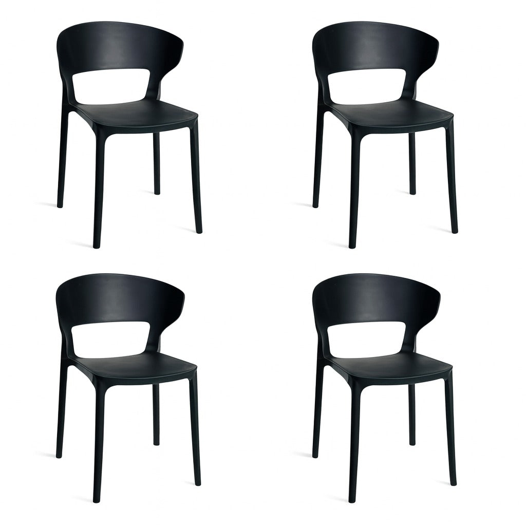 Silla Polipropileno Versa Negra set x4