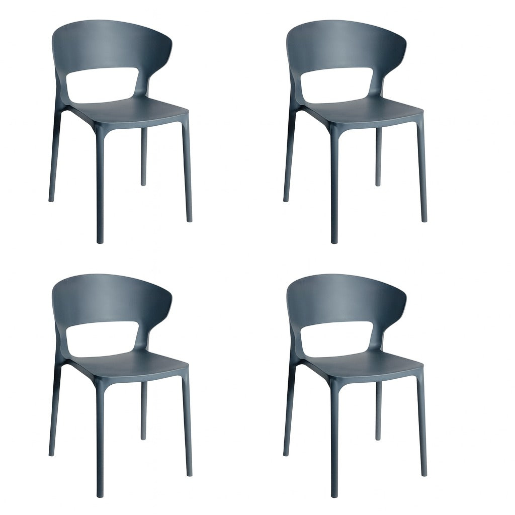 Silla Polipropileno Versa Negra set x4