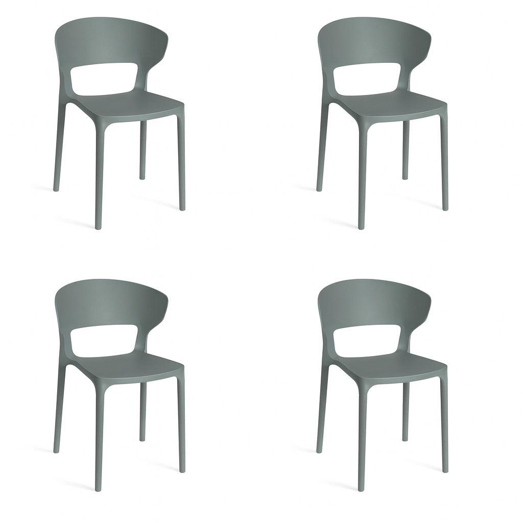 Silla Polipropileno Versa Negra set x4