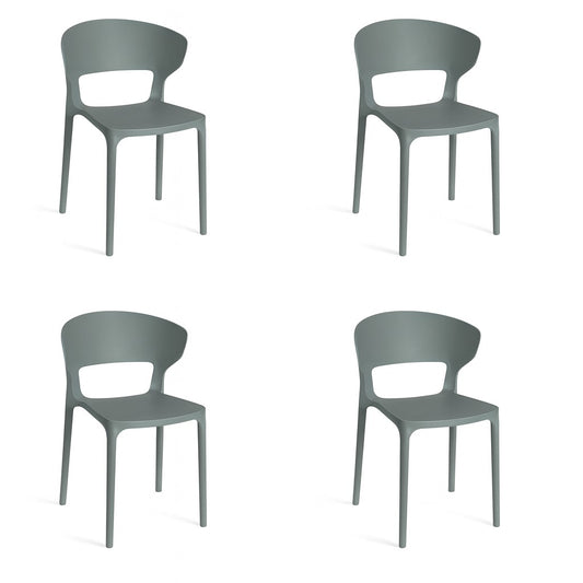 Silla Polipropileno Versa Negra set x4
