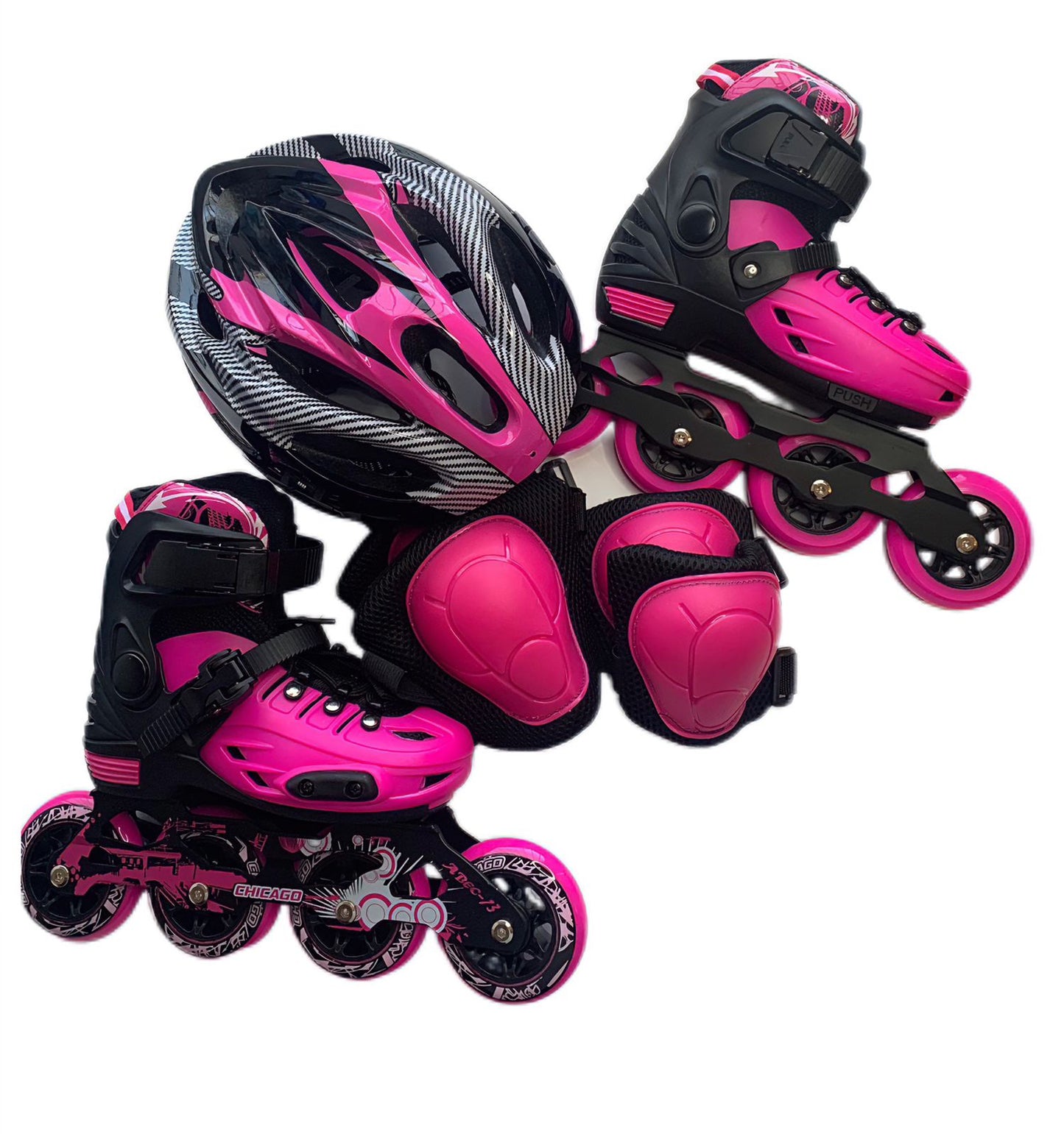 Kit Patines Chicago Semiprofesionales Antichoque