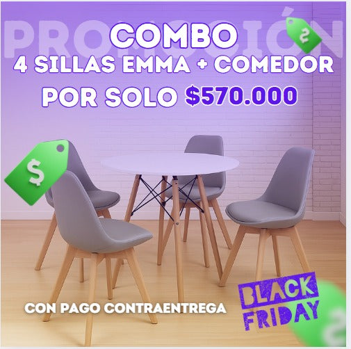 Comedor Minimalista Ema Mesa redonda